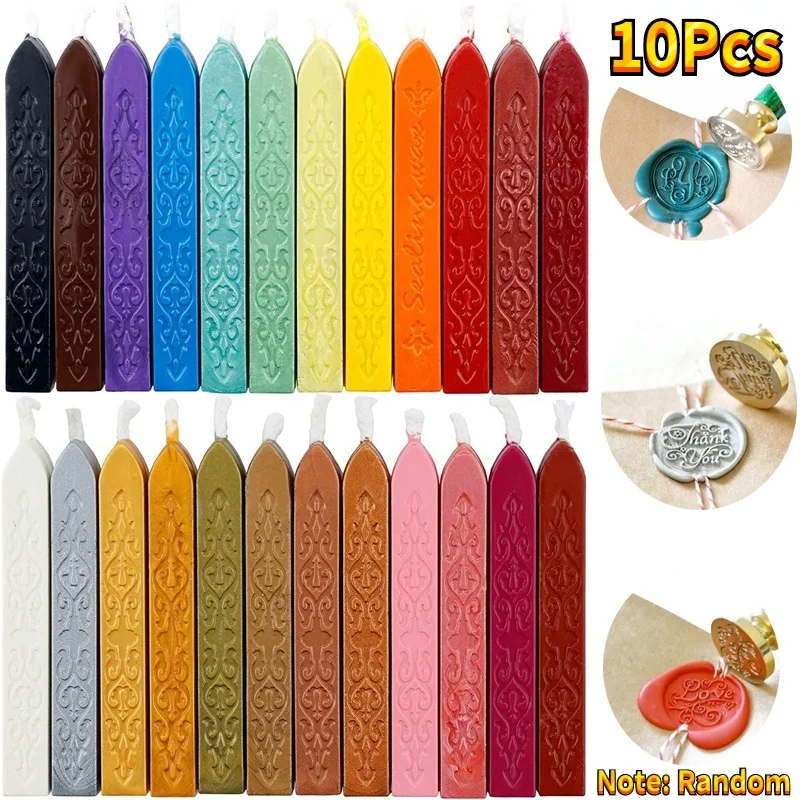 Beeswax Wrap Reusable - 10Pcs 씰링 왁스 스틱 다채로운 골동품