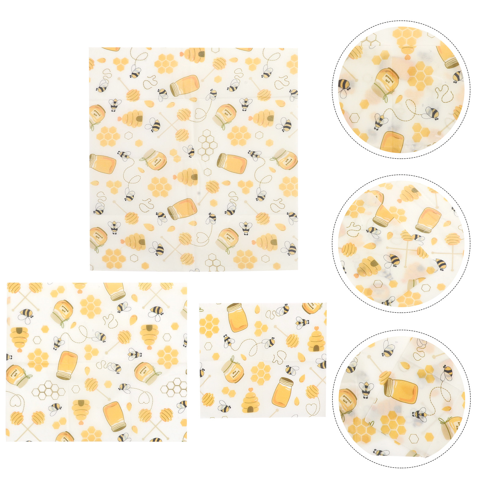 Beeswax Wrap Reusable - 3개입 벌집형 식품 포장재 재사용 가능