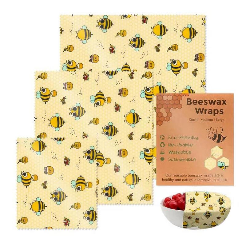 3pcs 재사용 가능한 식품 신선한 유지 천 유기 저장 - Beeswax Wrap Reusable 리뷰 및 가격