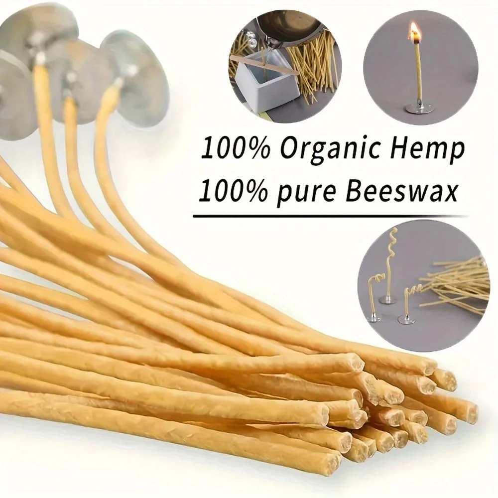 양초 심지 50 PCS 8 인치 대마 양초 심지 유기농 - Beeswax Wrap Reusable 리뷰 및 가격