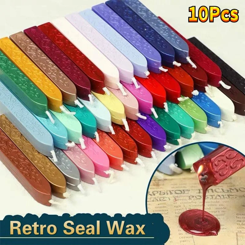 10Pcs 씰링 왁스 스틱 다채로운 골동품 스트립 캔들 - Beeswax Wrap Reusable 리뷰 및 가격